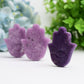 2.2" Purple Mica Hand with Evil's Eye Crystal Carving