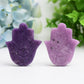 2.2" Purple Mica Hand with Evil's Eye Crystal Carving