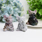 2.4" Moss Agate Bulldog Animal Crystal Carving