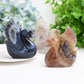 3.0" Druzy Agate Swan Animal Crystal Carving