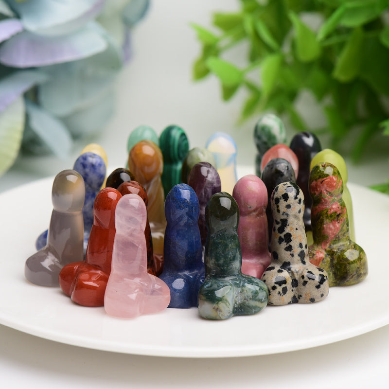 1.1" Mixed Crystal Mini Penis Crystal Carving Bulk Wholesale