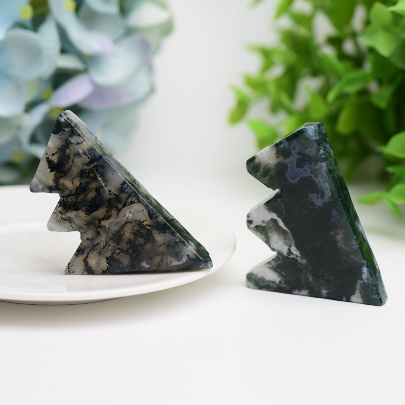 2.0"-2.5" Moss Agate Mountain Shape Crystal Slab Bulk Wholsale