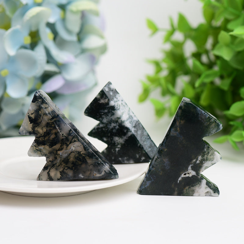 2.0"-2.5" Moss Agate Mountain Shape Crystal Slab Bulk Wholsale