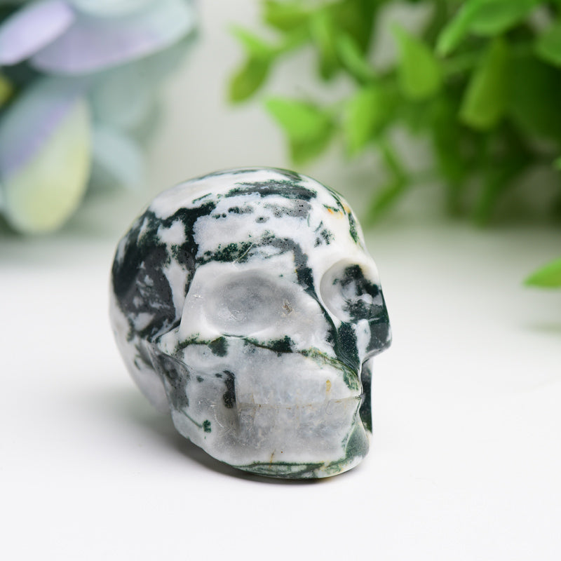 2.0" Moss Agate Crystal Skull Bulk Wholesale
