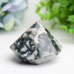 2.2" Moss Agate Diamond Crytsal Carving Buk Wholesale