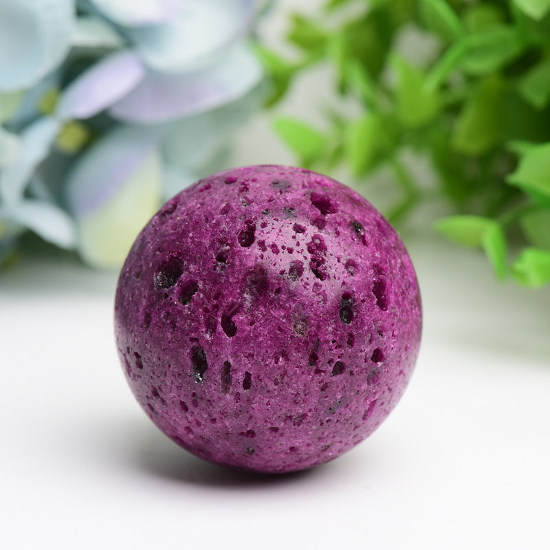 1.5"-1.8" Honey Comb In Ruby Crystal Sphere Bulk Wholesale