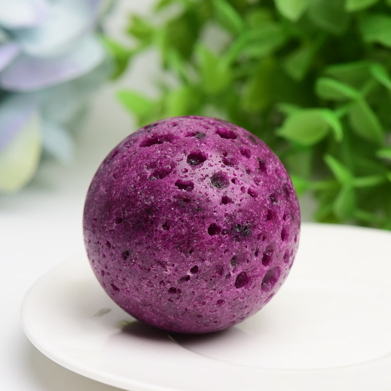 1.5"-1.8" Honey Comb In Ruby Crystal Sphere Bulk Wholesale