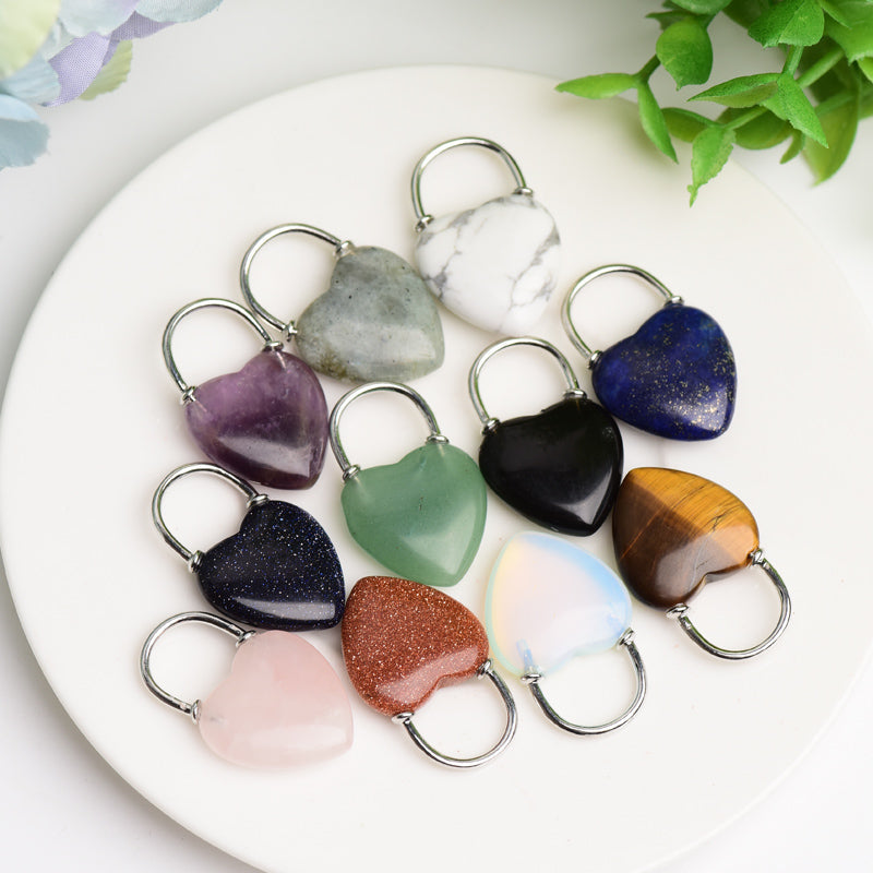 1.2" Mixed Crystal Heart Shape Crystal Pendant Bulk Wholesale
