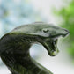 5.5" Green Jade Cobra Snake Crystal Carving Free Form Bulk Wholesale