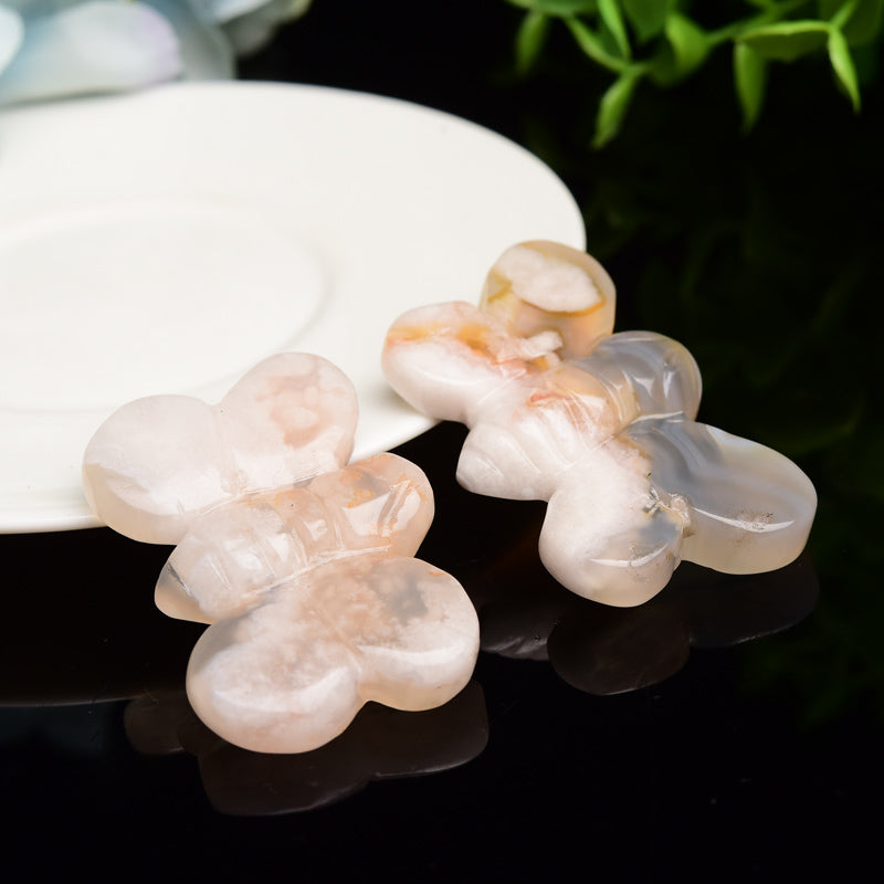 2.1“ Yellow Fluorite Flower Agate Bee Crystal Carving Bulk Wholesale