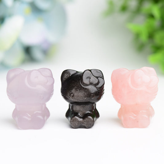 1.3" Mini Hello Kitty Cat Crystal Carving Bulk Wholesale
