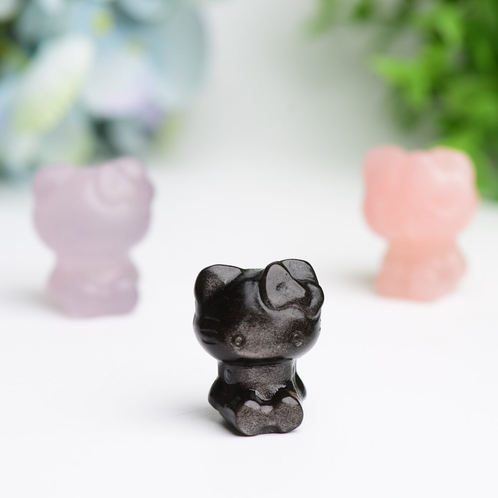 1.3" Mini Hello Kitty Cat Crystal Carving Bulk Wholesale