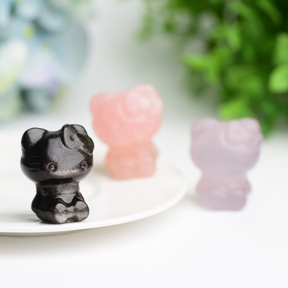 1.3" Mini Hello Kitty Cat Crystal Carving Bulk Wholesale