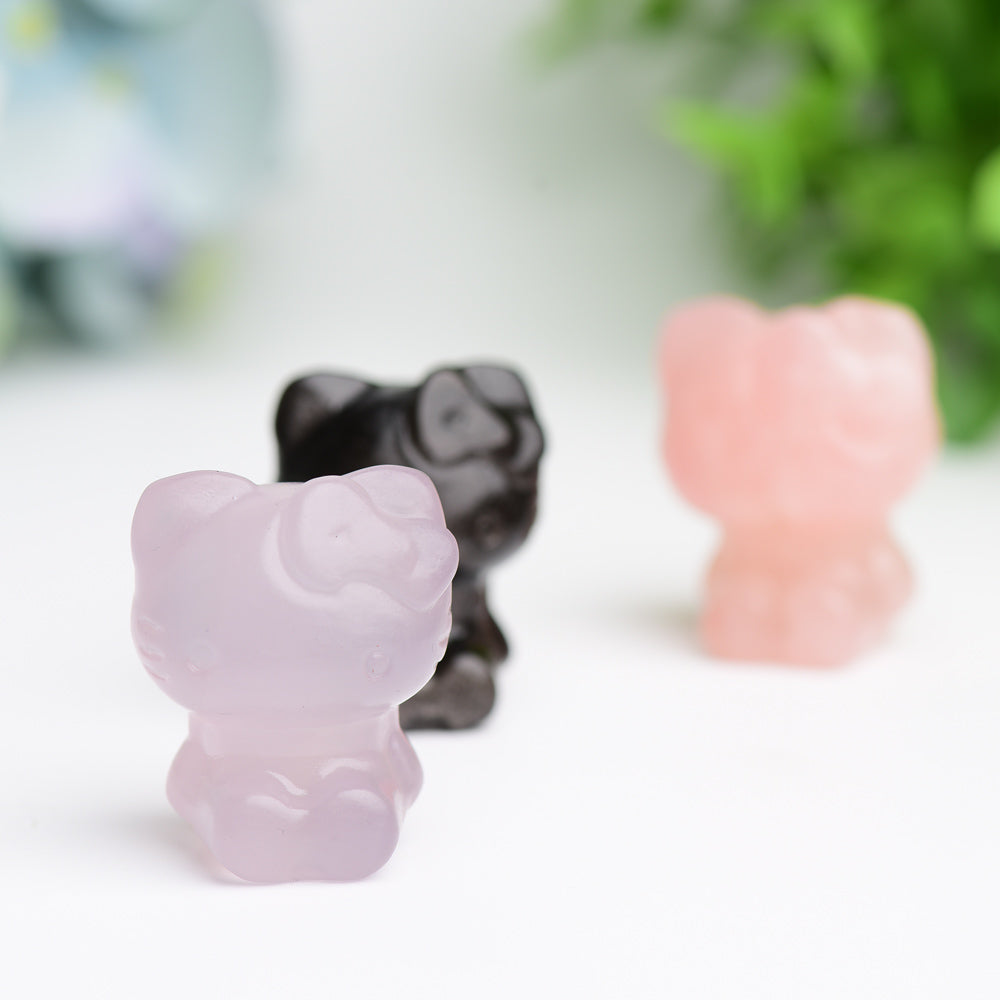 1.3" Mini Hello Kitty Cat Crystal Carving Bulk Wholesale