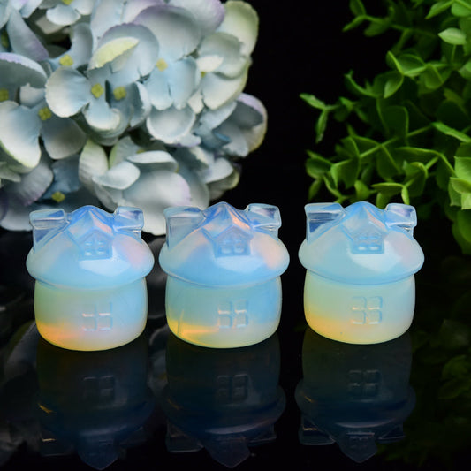 1.7" Opalite House Crystal Carving Bulk Wholesale