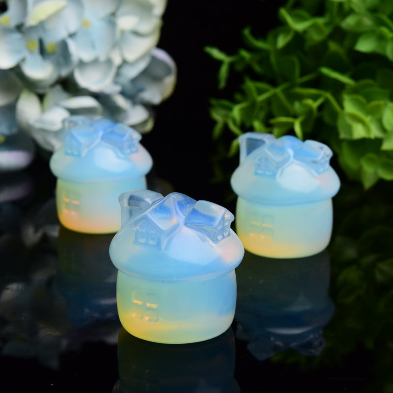 1.7" Opalite House Crystal Carving Bulk Wholesale