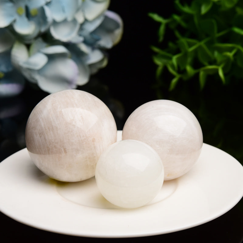 1.2"-2.0" White Moonstone Crystal Sphere Bulk Wholesale