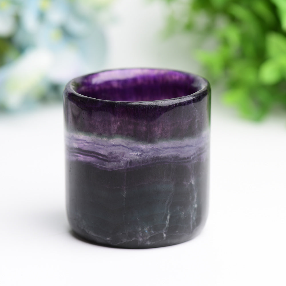 2.5" Rainbow Fluorite Cup Crystal Carving Bulk Wholesale
