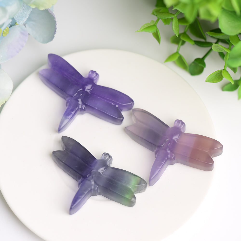 2.1" Fluorite Dragonfly Crystal Carving Bulk Wholesale