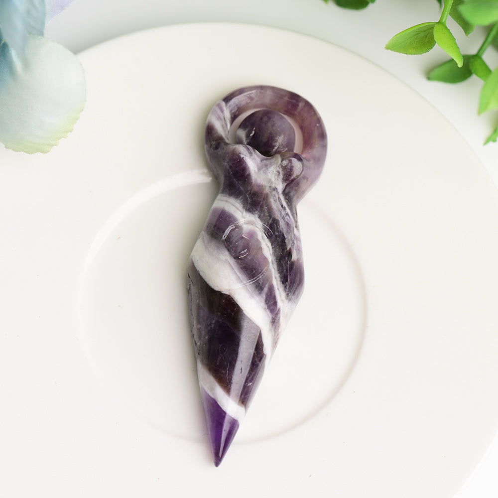3.2" Mixed Crystal Flat Goddess Crystal Carving Bulk Wholesale