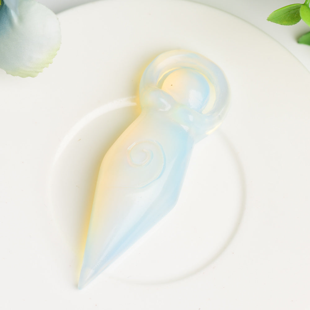3.2" Mixed Crystal Flat Goddess Crystal Carving Bulk Wholesale