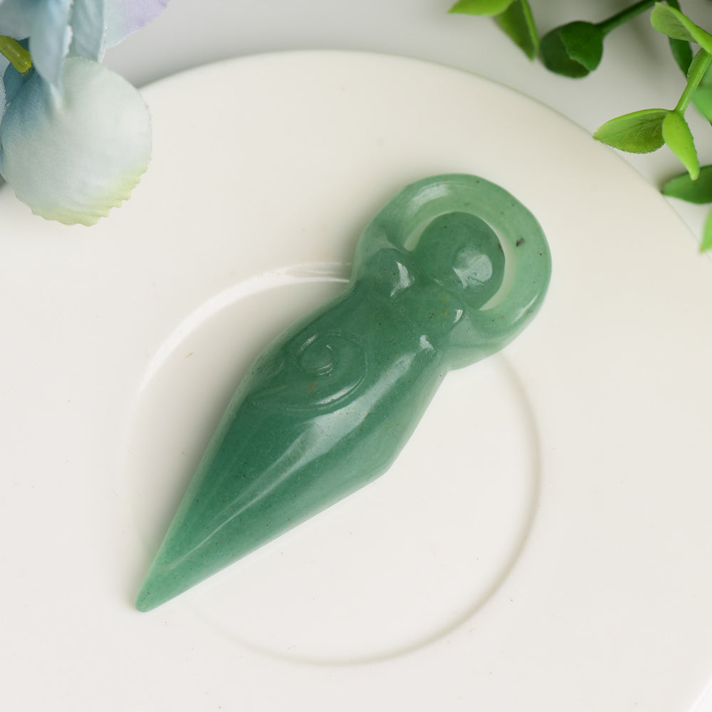 3.2" Mixed Crystal Flat Goddess Crystal Carving Bulk Wholesale
