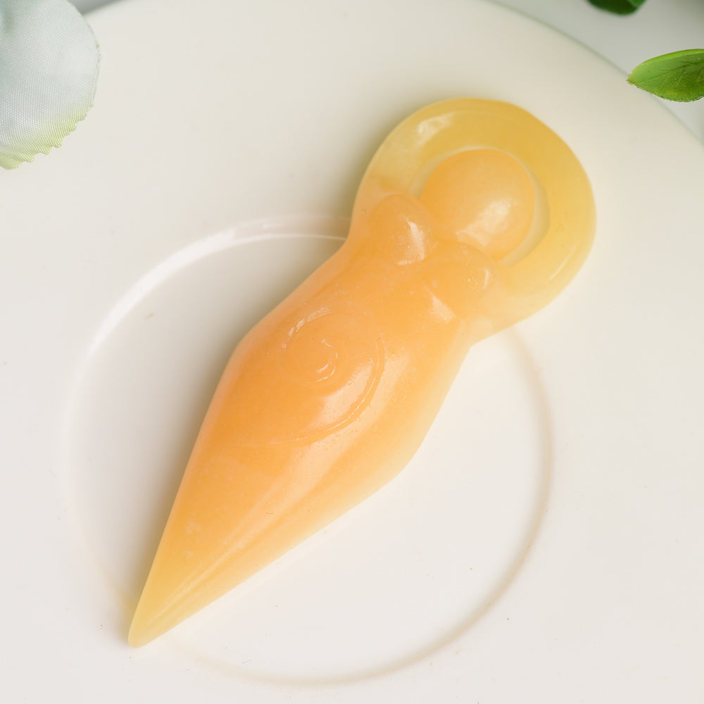3.2" Mixed Crystal Flat Goddess Crystal Carving Bulk Wholesale