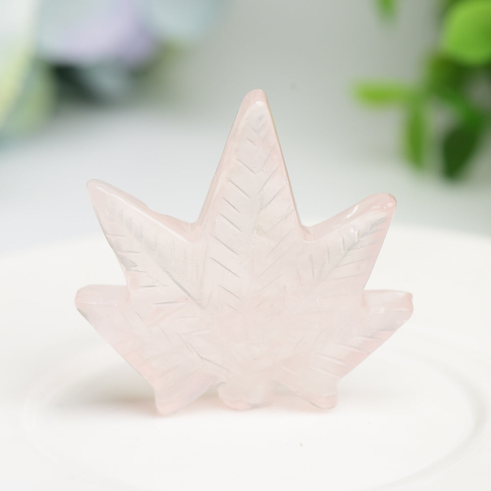 1.7" Mixed Crystal Maple Leaf Crystal Carving Bulk Wholesale