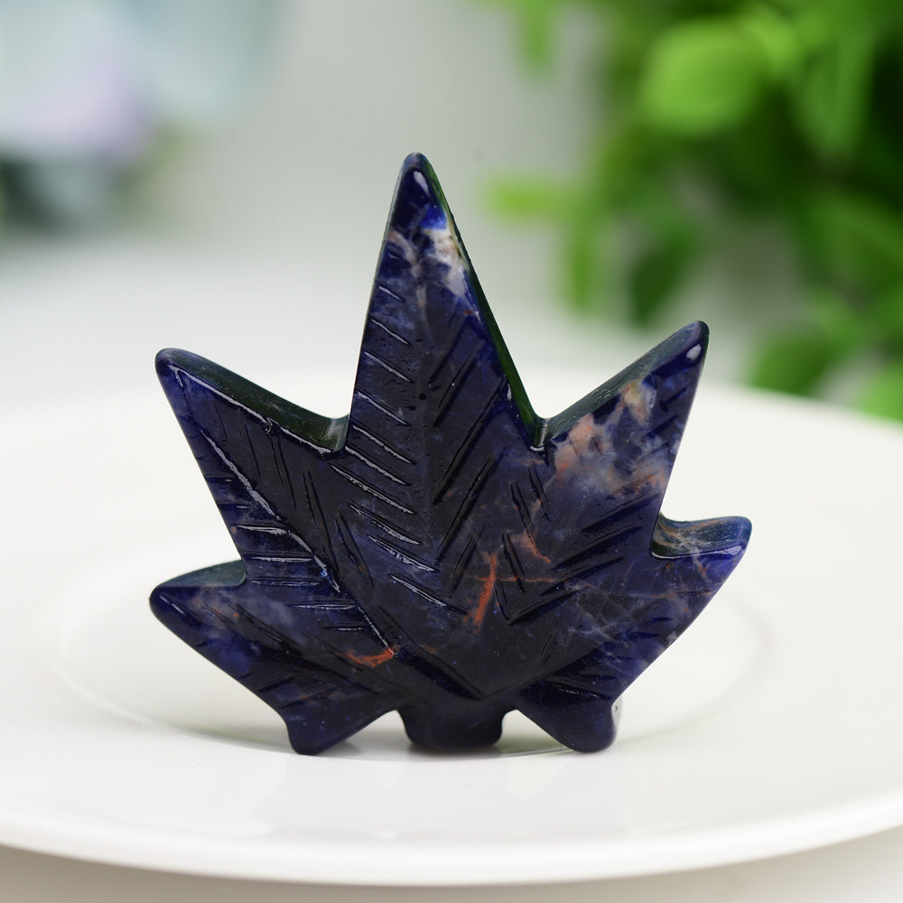 1.7" Mixed Crystal Maple Leaf Crystal Carving Bulk Wholesale