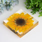 4.6" Square Resin with Sun Flower Free Form for Home Decor Bulk Wholesale