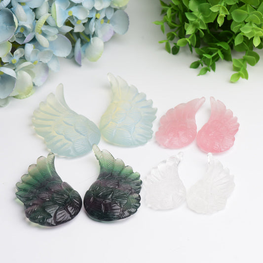 3.0"-4.0" Angel Wings Crystal Carving Bulk Wholesale
