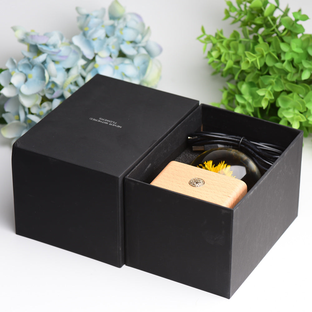 1 Set Resin Sphere with Sunflower Touch-sensitive Switch Lamp Free Form for Bulk Wholesale