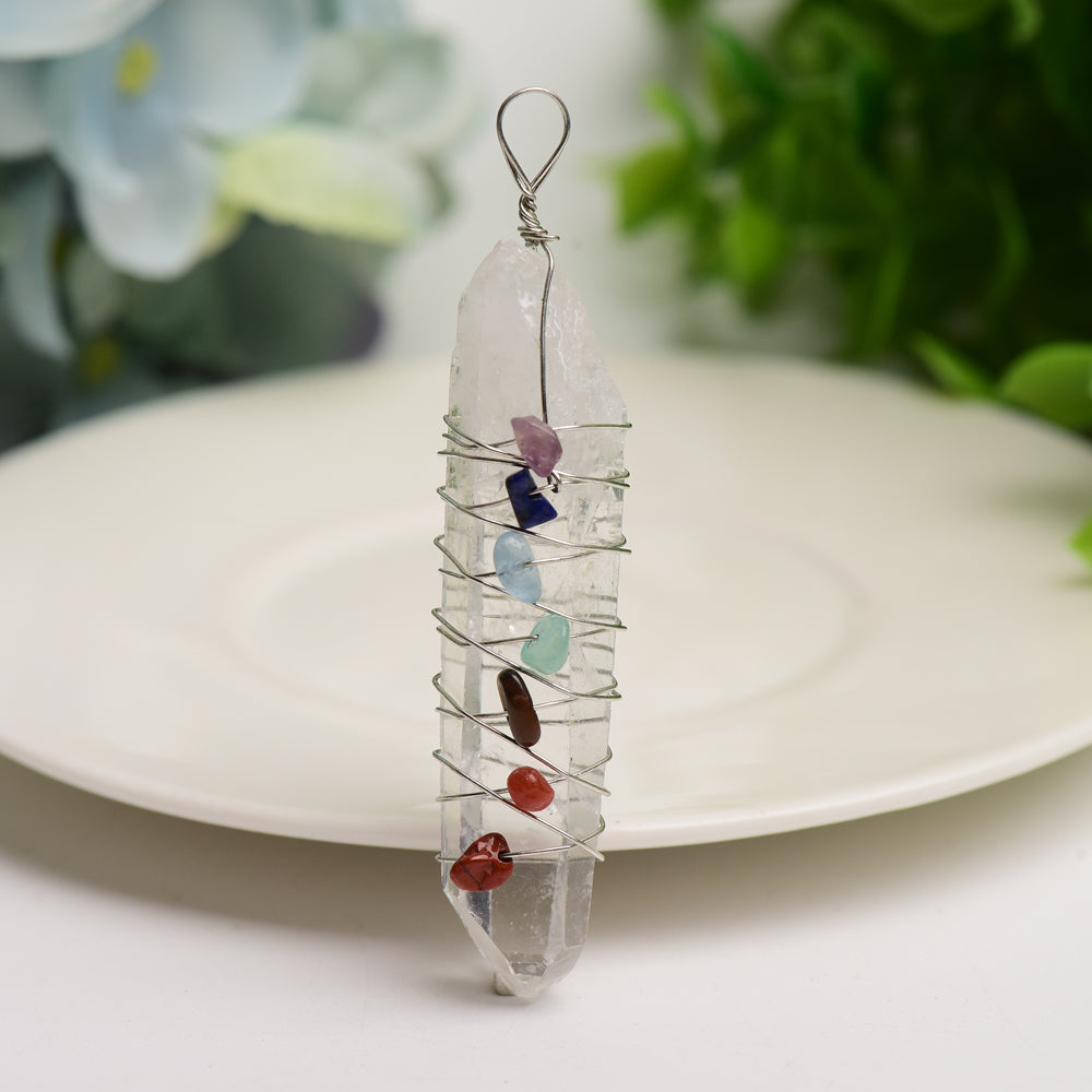 Selenite with Chakra Decor Pendant Bulk Wholesale