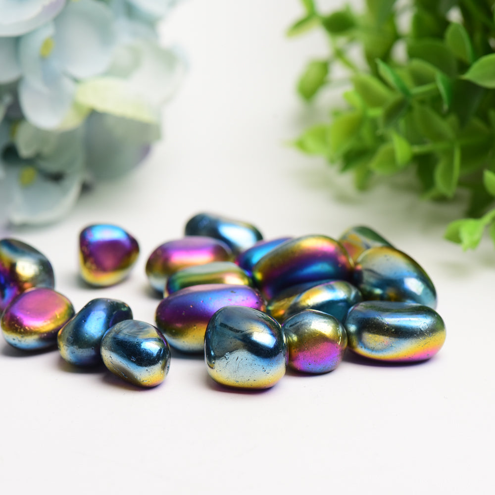 20-30mm Aura Dark Rainbow Crystal Tumbles Bulk Wholesale