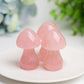 2.0" Rose Quartz Mushroom Crystal Carving Bulk Wholesale