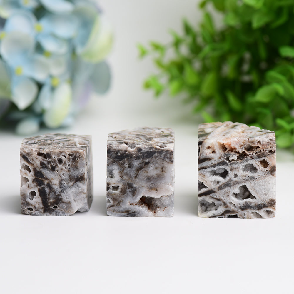 1.5" Druzy Zinc Cube Crystal Carving Bulk Wholesale