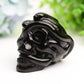 2.9" Black Obsidian Crystal Skull with Snake Decor for Halloween Bulk Wholesale