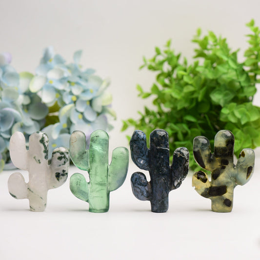 3.0" Cactus Crystal Carving Bulk Wholesale