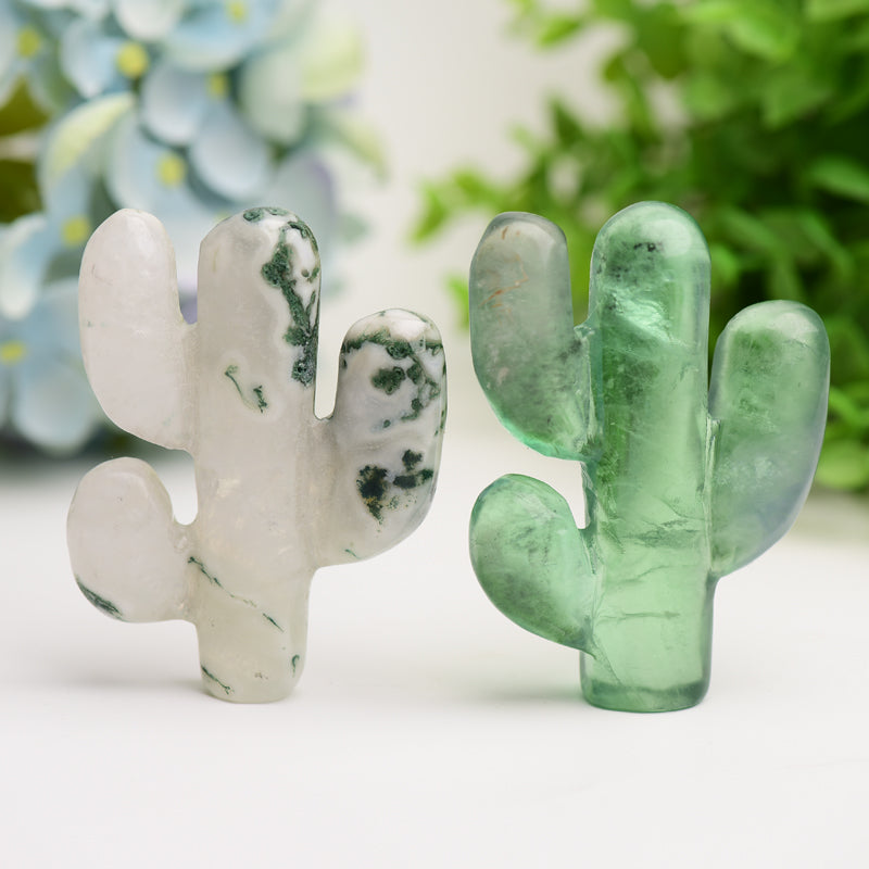 3.0" Cactus Crystal Carving Bulk Wholesale