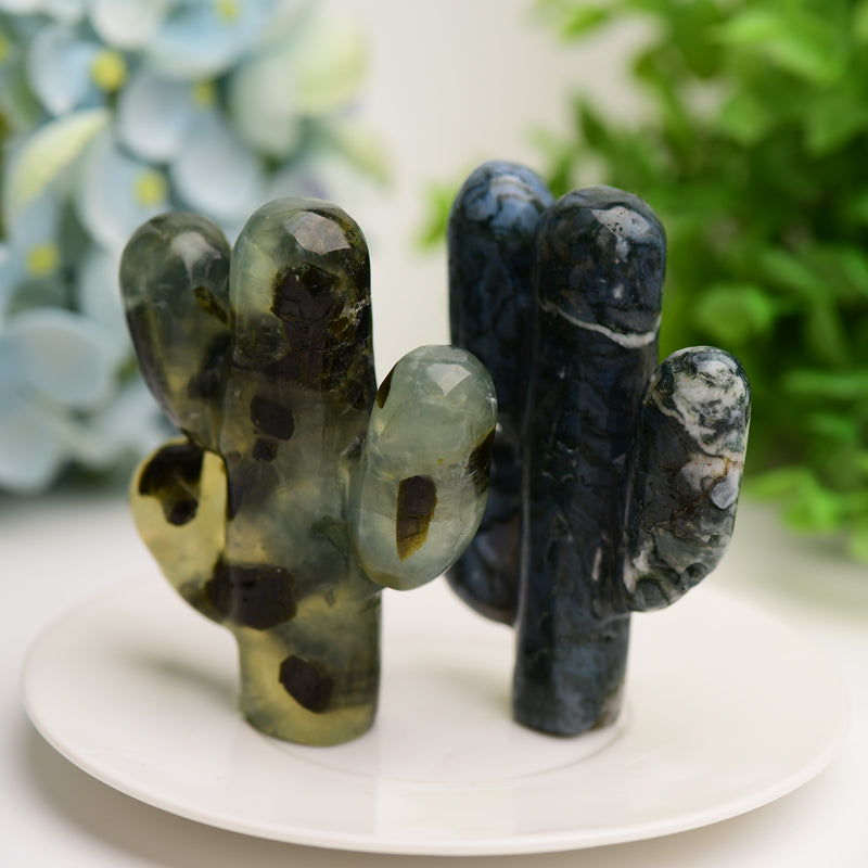 3.0" Cactus Crystal Carving Bulk Wholesale