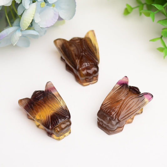 2.0" Fluorite Cicada Crystal Carving Bulk Wholesale