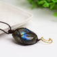 Rope Warrped Labradorite Stone Necklace with metal Moon Decor Bulk Wholesale