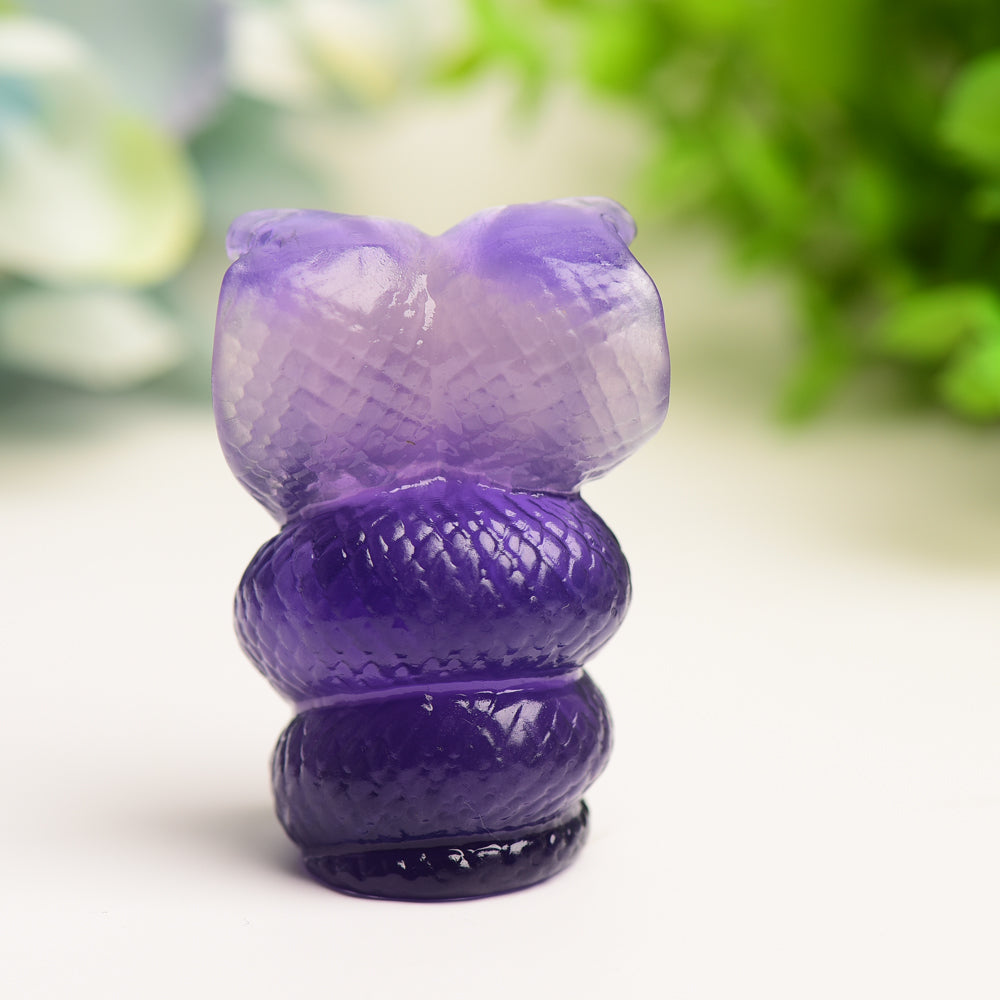 2.2" Fluorite Double Head Snake Crystal Carving Bulk Wholesale
