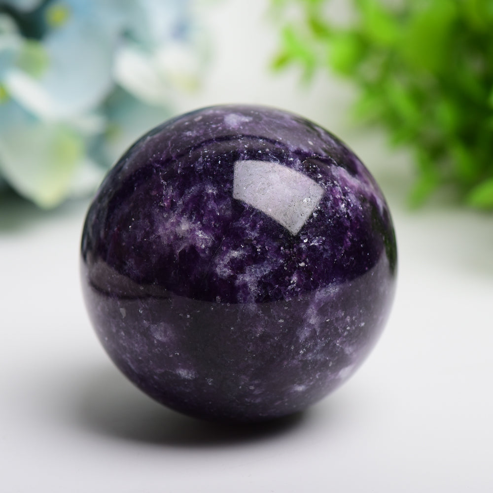 2.5"-4.0" Purple Lepidolite Crystal Sphere Bulk Wholesale