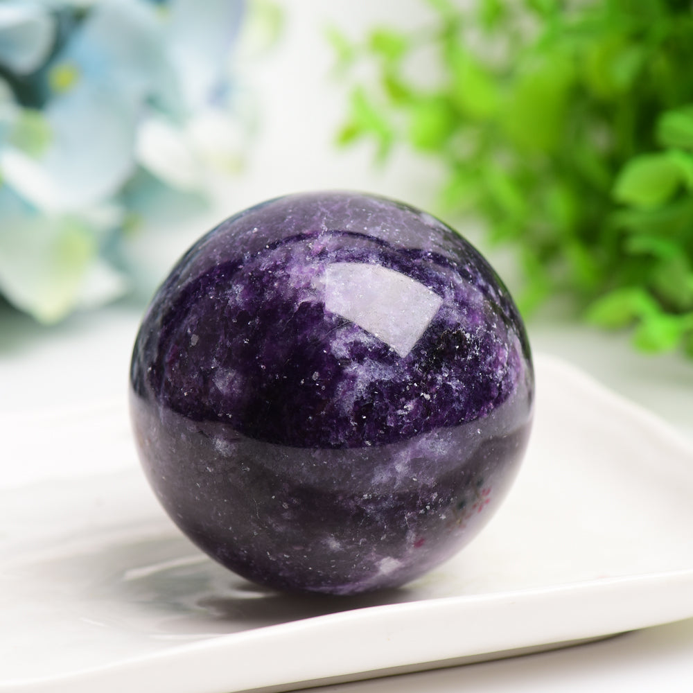2.5"-4.0" Purple Lepidolite Crystal Sphere Bulk Wholesale