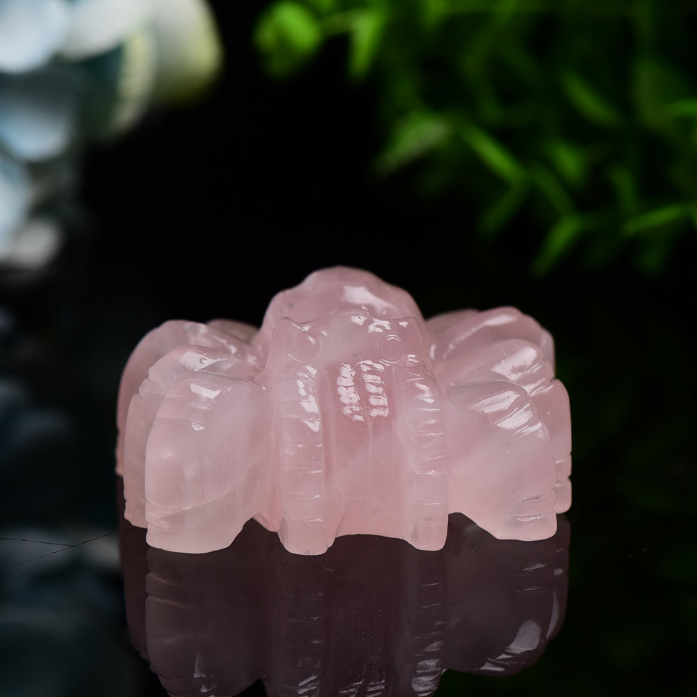 2.4" Rose Quartz Spider Crystal Carving Bulk Wholesale