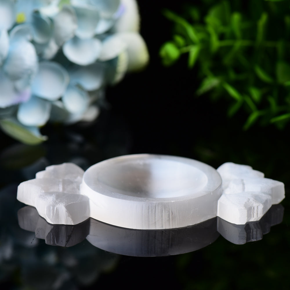 4.6" Selenite Candy Shape Bowl Bulk Wholesale