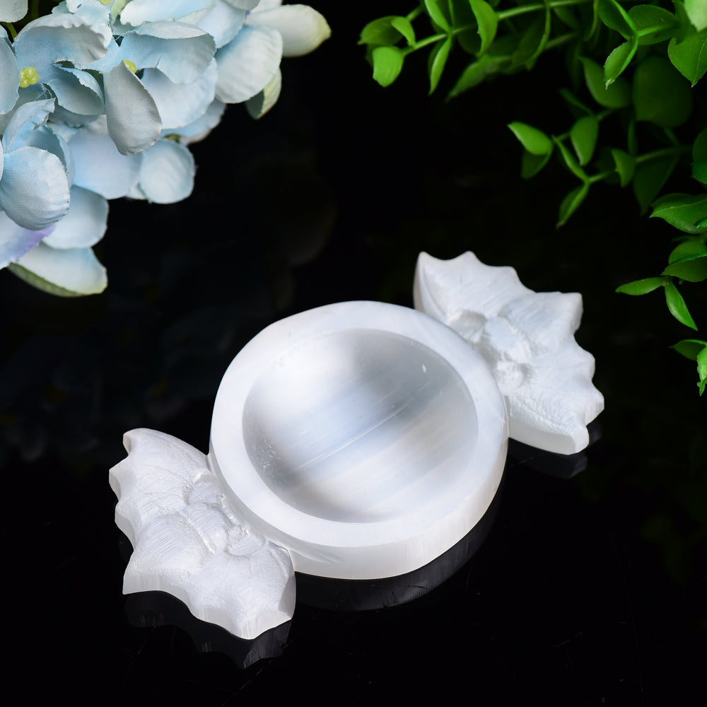 4.6" Selenite Candy Shape Bowl Bulk Wholesale