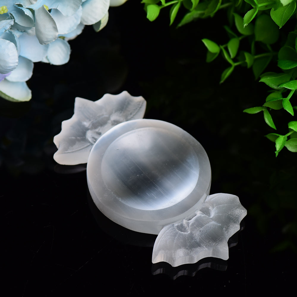 4.6" Selenite Candy Shape Bowl Bulk Wholesale