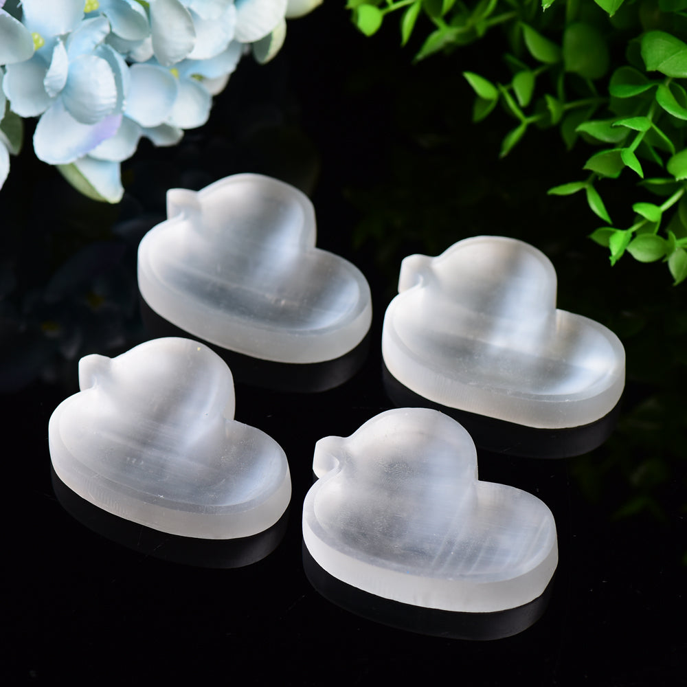 2.6" Duck Shape Selenite Bowl Carving Bulk Wholesale